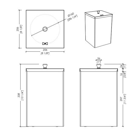DEVON Cube Ведро мусорное с крышкой, цвет хром, артикул CUBE306CR
