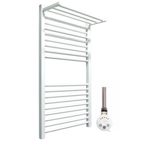 Электрический полотенцесушитель Ника Modern ЛМ 3 100x50 масляный с полкой Белый матовый 20 перекладин