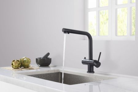 Смеситель для кухни с подключением фильтра Timo Saona 2396/03F черный, артикул 2396/03F