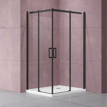 Душевые уголки Vincea Душевой уголок Dice VSS-4D900CLB, 900*900, черный, стекло прозрачное,, артикул VSS-4D900CLB