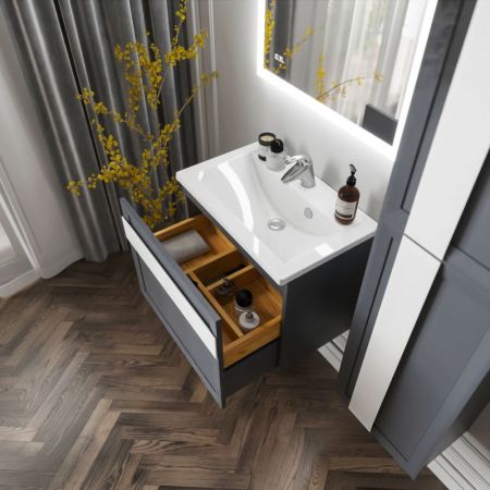 Комплект мебели для ванной Бриклаер БЕРЛИН 70SB, оникс серый, артикул БЕРЛИН 70SB