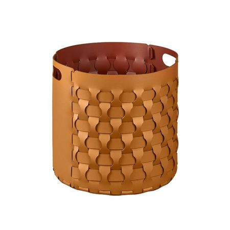 Colombo Adj Круглая корзина Dubai, D40H40 см, цвет: коньяк/бордо, артикул BADJ2050-0930