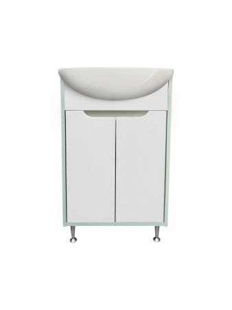 Тумба Runo Эконова 50 бирюзово-белая под умывальник 00000000152 (Уют 50) (00-00004656), артикул 00-00004656