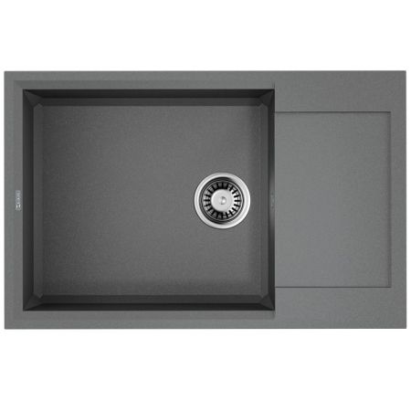 Мойка, OMOIKIRI, Sakaime, с крылом, ширина, мм-780, глубина, мм-500, высота, мм-220, тип установки-встраиваемый, отверстия для смесителя-4 промаркированных, с переливом, сифон и донный клапан в комплекте, материал-Tetogranit, крепления в комплекте, цвет-L, артикул 4993555