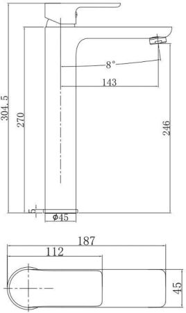 Смеситель для раковины Aquanet Arctic AF520-11СW, артикул AF520-11СW