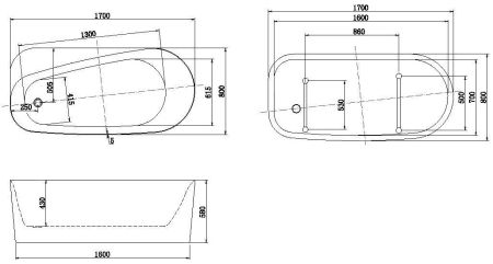 Акриловая ванна Allen Brau Priority 1 170x80 2.31001.21, артикул 2.31001.21