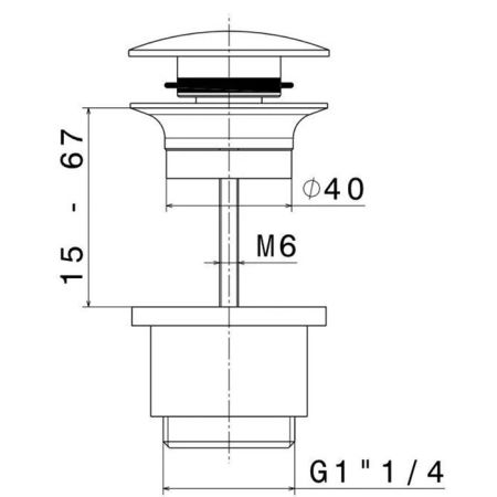 Донный клапан для раковины, хром, артикул 230KM.21.018