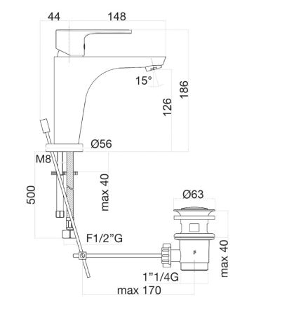 Смеситель для раковины Fiore KERA 88BB5515, белый