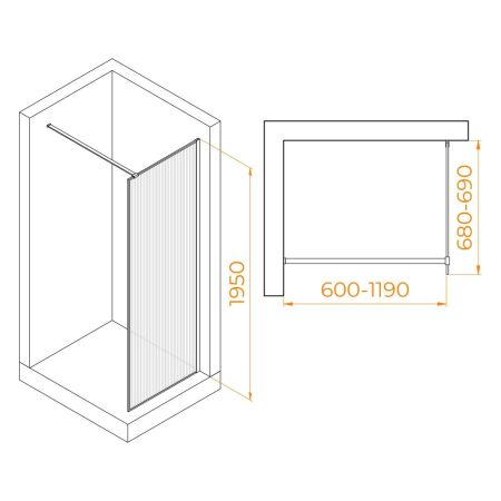Душевая перегородка RGW WA-08Gb (700), артикул 06100807-156