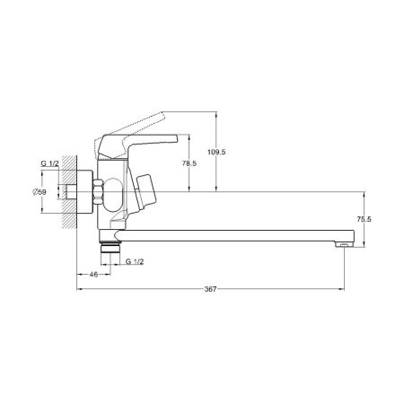 Смеситель для ванны G.Lauf LEF7-A232, хром