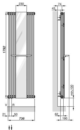Zehnder Charleston Mirror CM 2180-16 2180-16 Белый Zehnder Charleston Mirror CM 2180-16 2180-16 Белый