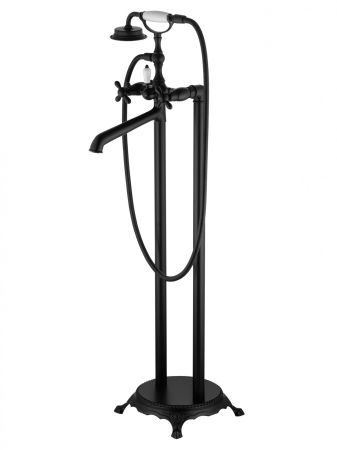 Смеситель для ванны напольного монтажа WONZON & WOGHAND RETRO, Черный матовый (WW-88649020-MB), артикул WW-88649020-MB