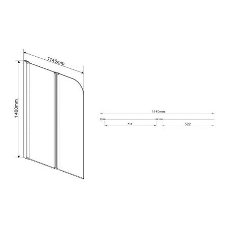 Шторка на ванну Vincea VSB-12114CH-R 114x140 профиль Хром стекло шиншилла, артикул VSB-12114CH-R