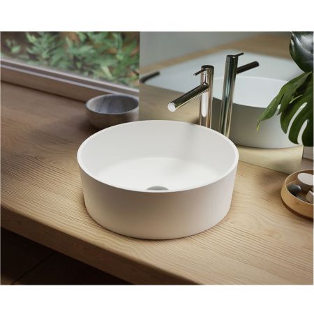 Умывальник WHITECROSS Agate D=40,5 (белый мат) иск. камень