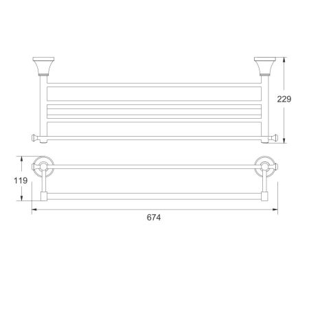 Полка для полотенец Rose RG1908T, пепельный, артикул RG1908T
