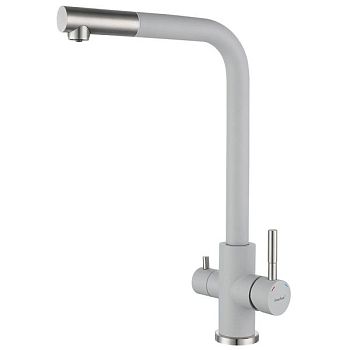 Смеситель для кухни с подключением фильтра GranFest Z-5421, серый