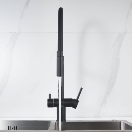 Смеситель для кухни с подключением фильтра Shevanik S178H, черный