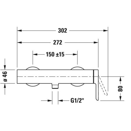 Duravit C.1 Смеситель для душа настенный, выпуск снизу, цвет: хром, артикул C14230000010