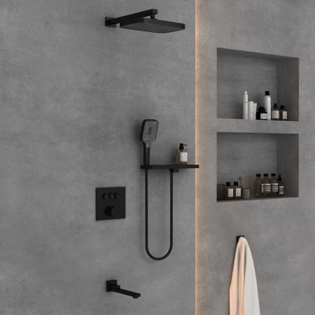 Душевой комплект VSFW-4311RMB встраиваемый, 3 режима, черный, артикул VSFW-4311RMB