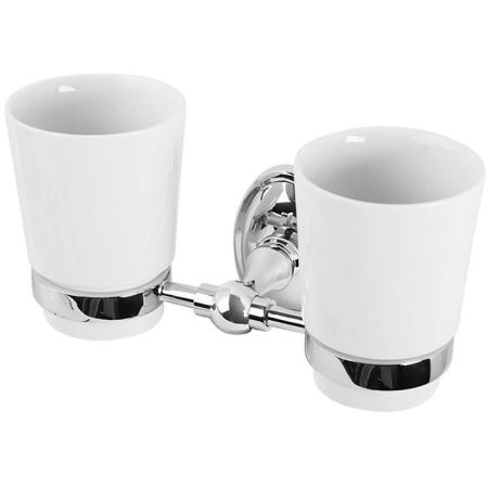 Стакан для зубных щеток Veragio Bonjour VR.BNR-7842.CR двойной Хром, артикул VR.BNR-7842.CR