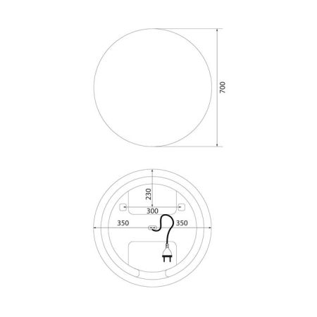 Зеркало с подсветкой и термообогревом IDDIS Bild 70 см (BIL70T0i98), артикул BIL70T0i98