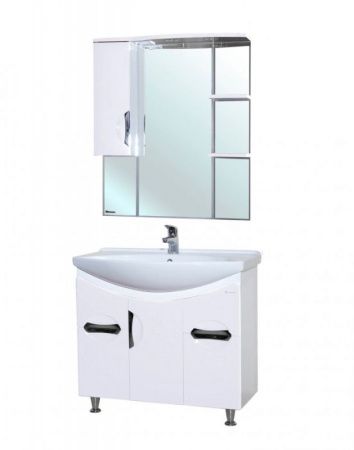 Зеркало со шкафом Bellezza Лагуна 85 L 4612114002014 с подсветкой L Белое Зеркало со шкафом Bellezza Лагуна 85 L 4612114002014 с подсветкой L Белое