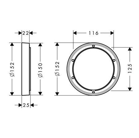 HG Удлинитель внешней части, Ø 150мм, цвет хром, артикул 13597000