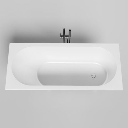 Salini ORNELLA KIT Встраиваемая ванна 1600х700х540мм, овальная чаша, донный клапан, сифон,  интегрир слив-перелив, мат-л: S-Sense, матовый, белый., артикул 102416M