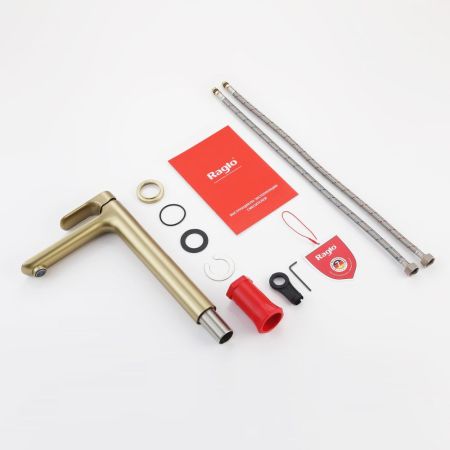 Смеситель для раковины Raglo R03.15.03, золотой сатин, артикул R03.15.03