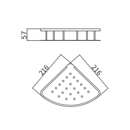 Полка металлическая угловая FASHUN A5335-1, хром, артикул A5335-1