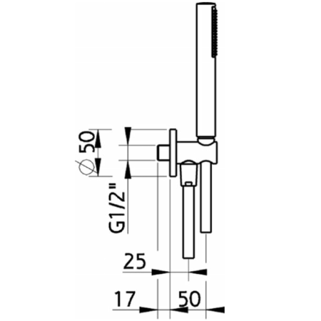 Душевой набор, Cisal, форма лейки-цилиндрическая, держатель для душа-есть, шланг-есть, длина шланга, мм-1500, шланговое подключение-есть, цвет изделия-хром, артикул C200303021