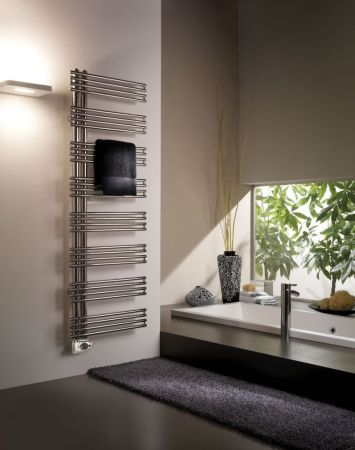 Cordivari Kelly thermostat SX, полотенцесушитель электрический 1240/500, цвет полированная сталь, артикул 3581780500013