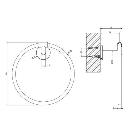 Gessi Tondo Полотенцедержатель-кольцо, цвет: Copper PVD, артикул 63709#030