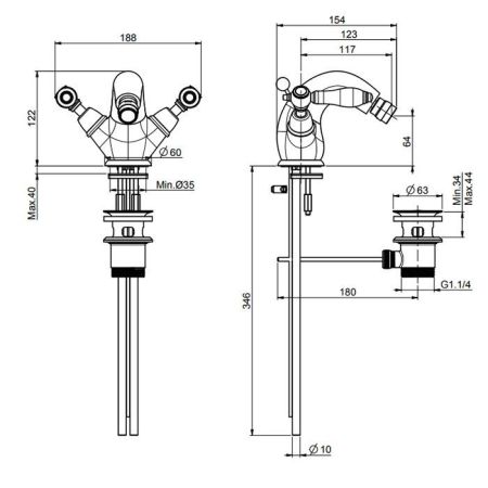 Fima Carlo Frattini Herend Смеситель для биде, на 1 отв., цвет: золото