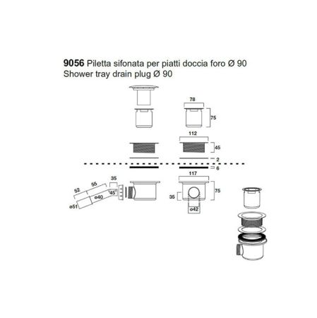 KERASAN Retro Сифон для поддона, бронза диаметр 90, артикул 905693