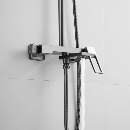 Душевая система Shevanik S6836T, оружейная сталь