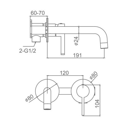 Смеситель для раковины встраиваемый Splenka S221.11.09, графит, артикул S221.11.09