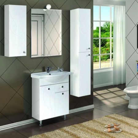 Тумба под раковину Акватон Лиана 65 М 1A165801LL010 белая глянцевая, артикул 1A165801LL010