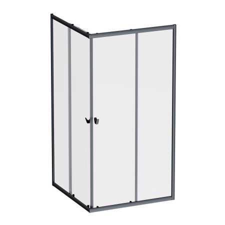 W87G-403-100100-BT Sunny душ огражд квадратн, раздвижн двери 100x100 черный,стекло прозрачн, артикул W87G-403-100100-BT