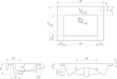 Тумба с раковиной SanVit Прованс 75 kprov075 Венге
