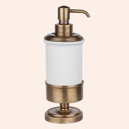 TW Bristol 180, настольный дозатор, керамический (белый), цвет держателя: бронза