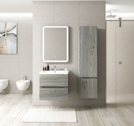 TECHNO Шкаф подвесной, фасады асимметричные, Сосна 400x300x1600, AM-Techno-1600-AC-SO-LW635-R, артикул AM-Techno-1600-AC-SO-LW635-R