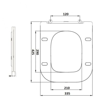 Унитаз приставной CeramaLux 215D, артикул 