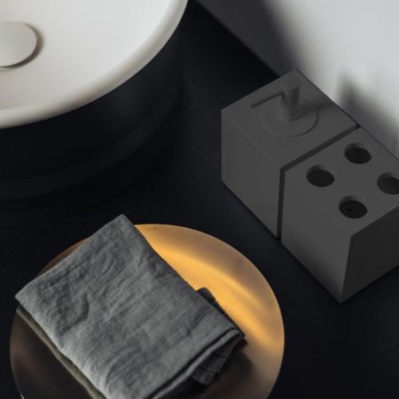 AGAPE SEN Стакан для зубных щеток подвесной ,цвет черный, артикул ASEN0934N