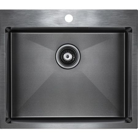 Кухонная мойка Paulmark Isar 59 PM805951-GM Вороненая сталь, артикул PM805951-GM