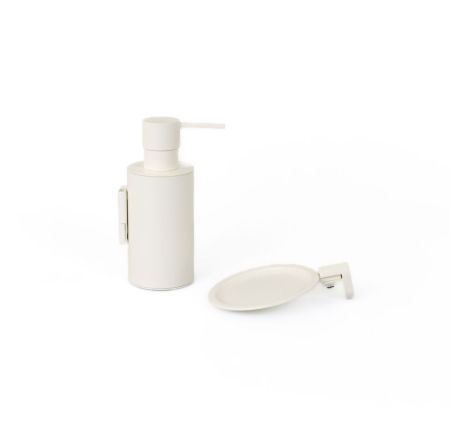 Stil Haus Hashi, настенный металлический дозатор, цвет белый матовый, цвет помпы хром, артикул HS30M(24)