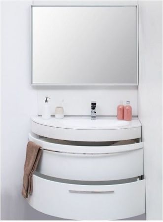 Тумба с раковиной De Aqua Эскалада 100 R белый, подвесная с ручкой, артикул 00212675