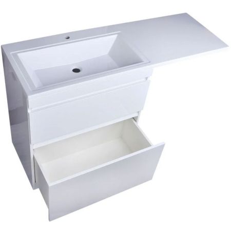 Тумба напольная "Даллас 140", 2 ящика, Люкс белая, PLUS, артикул СС-00002273