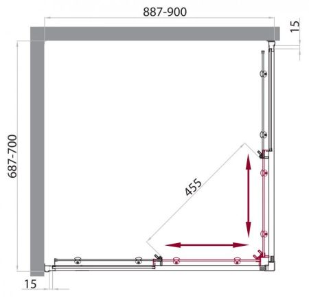 Душевой уголок BelBagno UNO-AH-2-90/70-P-Cr, артикул UNO-AH-2-90/70-P-Cr