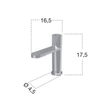 ANTONIO LUPI INDIGO Смеситель для раковины на 1 отверстие, излив 165 мм., цвет графит, артикул ND301GR